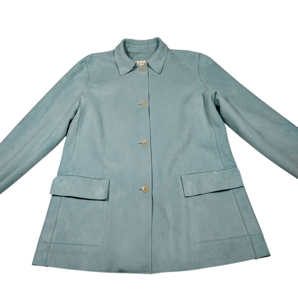 Harve Benard Blazer Jacket Womens‎ Size 10 Blue 100% Polyester Preppy Office - Picture 4 of 13